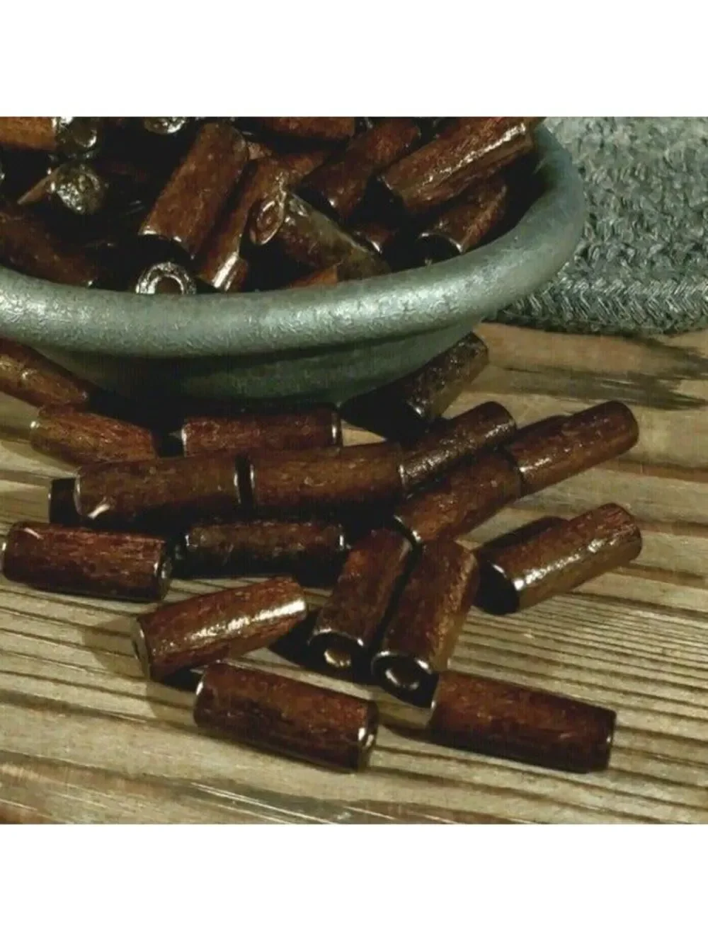 100 Dark Brown Philippines Sustainable Wood Beads 20x7mm Round Tube Bulk Lot